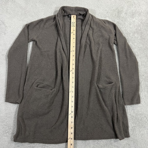 Barefoot Dreams Cardigan Sweater Womens XS Brown Bamboo Blend Chic Lite Pockets - Picture 5 of 9
